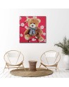 Canvas prints for children's room - Plushie on pink background | FEEBY