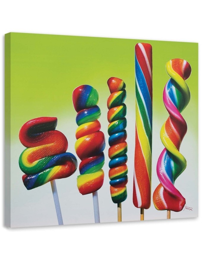 Canvas prints for children's wall - Colourful lollipops | FEEBY