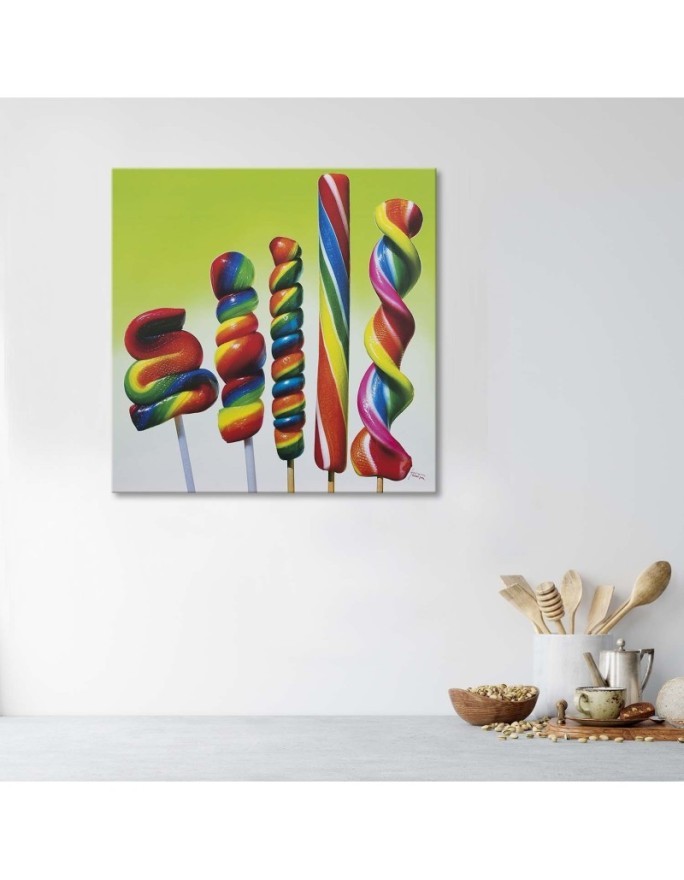 Canvas prints for children's wall - Colourful lollipops | FEEBY