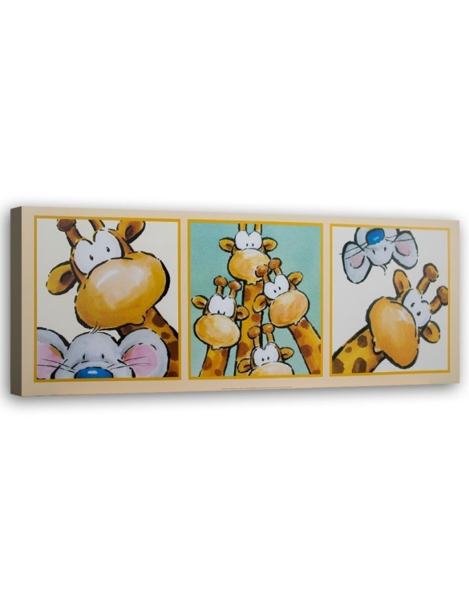 Canvas prints for children's room - Giraffe and mouse | FEEBY