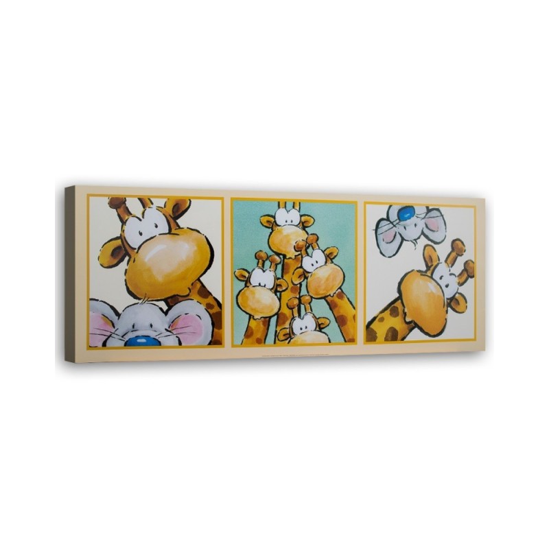 Canvas prints for children's room - Giraffe and mouse | FEEBY