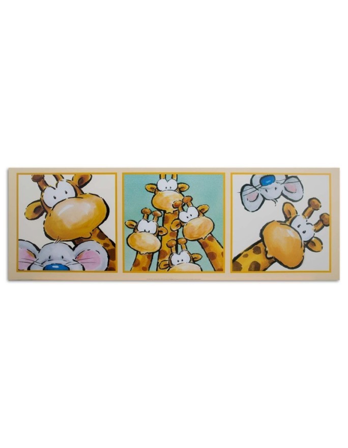 Canvas prints for children's room - Giraffe and mouse | FEEBY