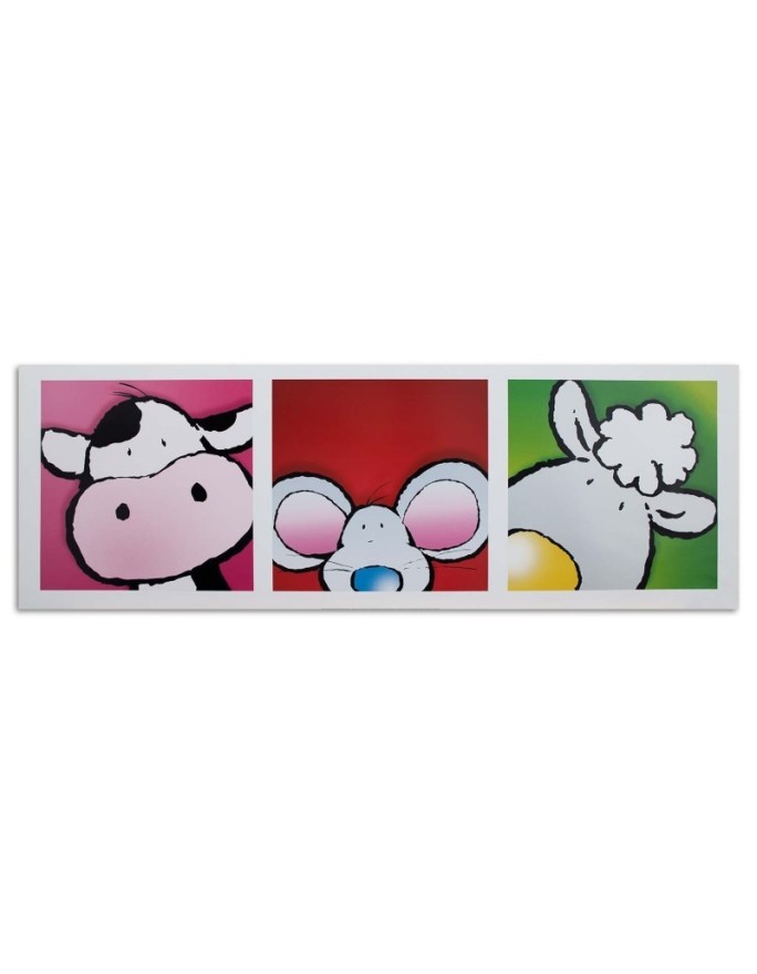 Canvas prints with animals for children - Mouse cow and sheep | FEEBY