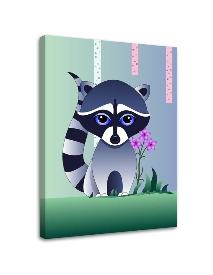 Modern Canvas paintings for children printed - Raccoon | FEEBY