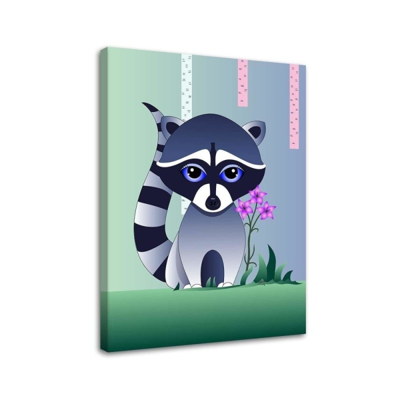 Modern Canvas paintings for children printed - Raccoon | FEEBY
