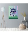 Modern Canvas paintings for children printed - Raccoon | FEEBY