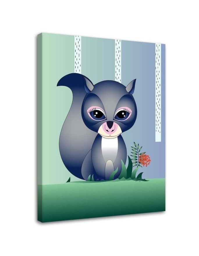 Children's Canvas art - Blue squirrel Marta Horodniczy | FEEBY