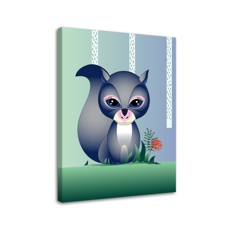 Children's Canvas art - Blue squirrel Marta Horodniczy | FEEBY