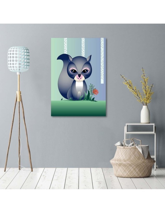 Children's Canvas art - Blue squirrel Marta Horodniczy | FEEBY