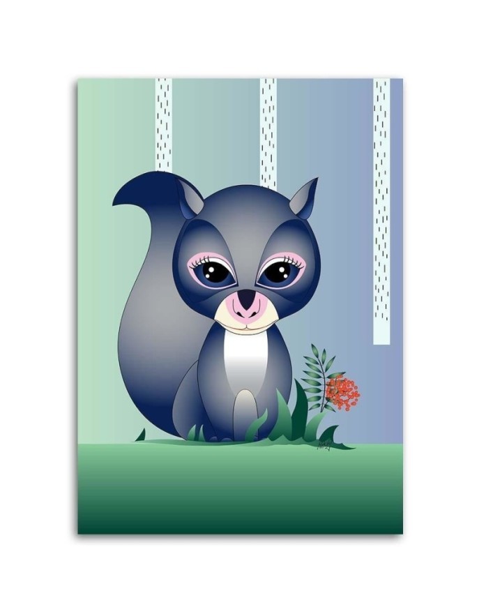 Children's Canvas art - Blue squirrel Marta Horodniczy | FEEBY