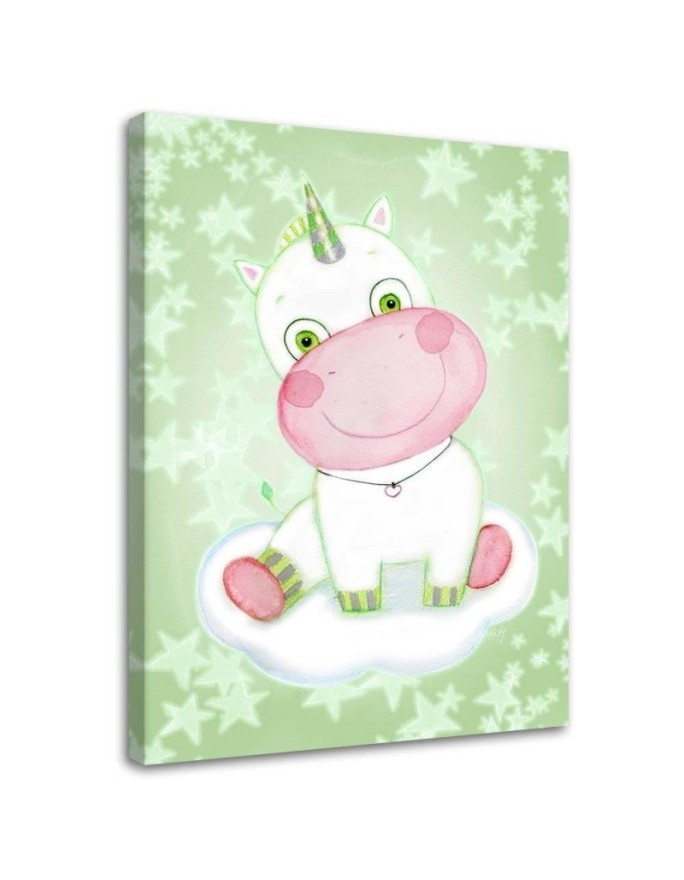 Canvas prints for a child - Green unicorn Marta Horodniczy | FEEBY