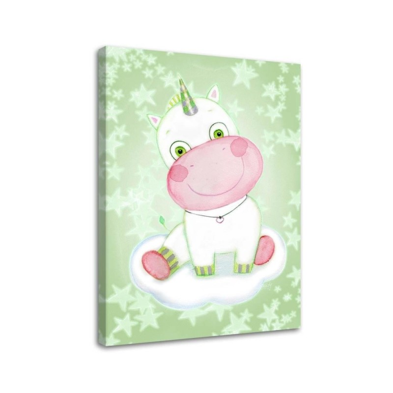 Canvas prints for a child - Green unicorn Marta Horodniczy | FEEBY