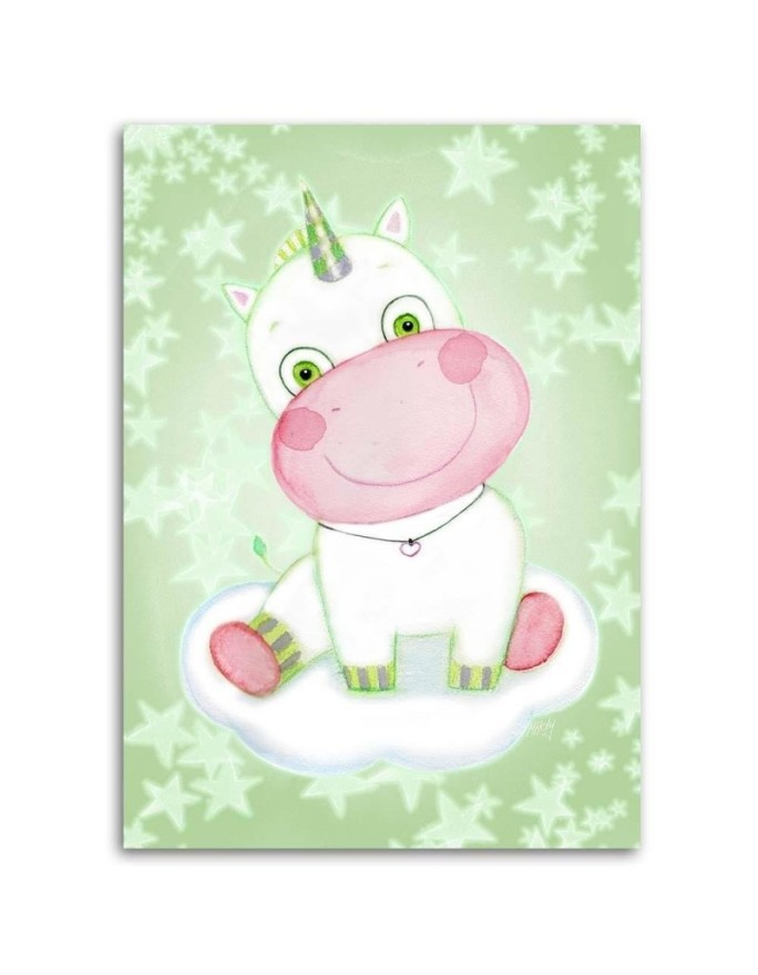 Canvas prints for a child - Green unicorn Marta Horodniczy | FEEBY