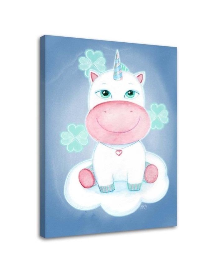 Canvas prints for a girl's room - Blue unicorn Marta Horodniczy | FEEBY