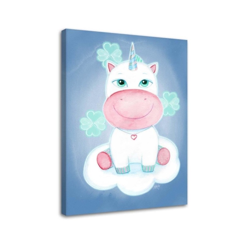 Canvas prints for a girl's room - Blue unicorn Marta Horodniczy | FEEBY