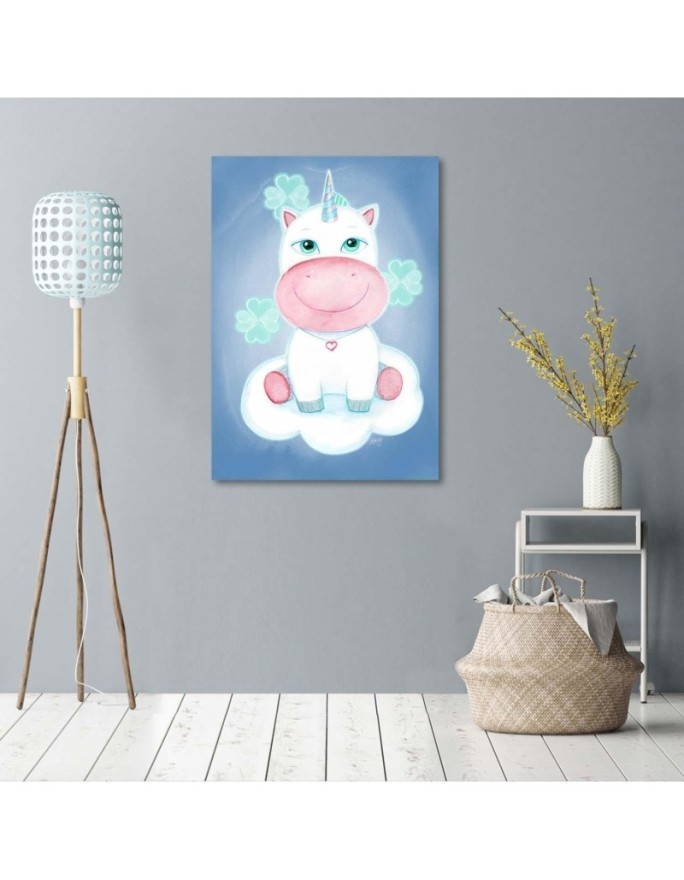 Canvas prints for a girl's room - Blue unicorn Marta Horodniczy | FEEBY