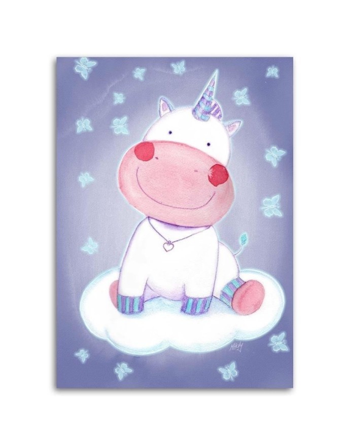 Canvas prints for a child's room - Purple unicorn Marta Horodniczy | FEEBY