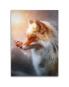 Canvas prints for modern living room - Fox and butterfly by Jose Francese | FEEBY