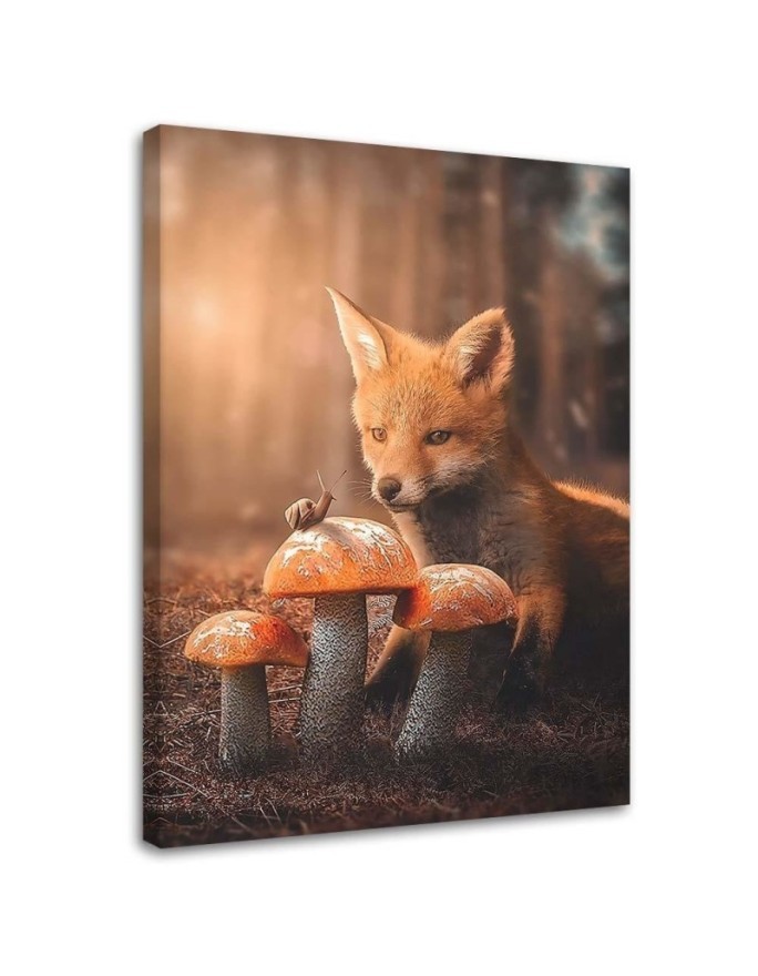 Modern wall art painting - Fox in a magical forest by Jose Francese | FEEBY
