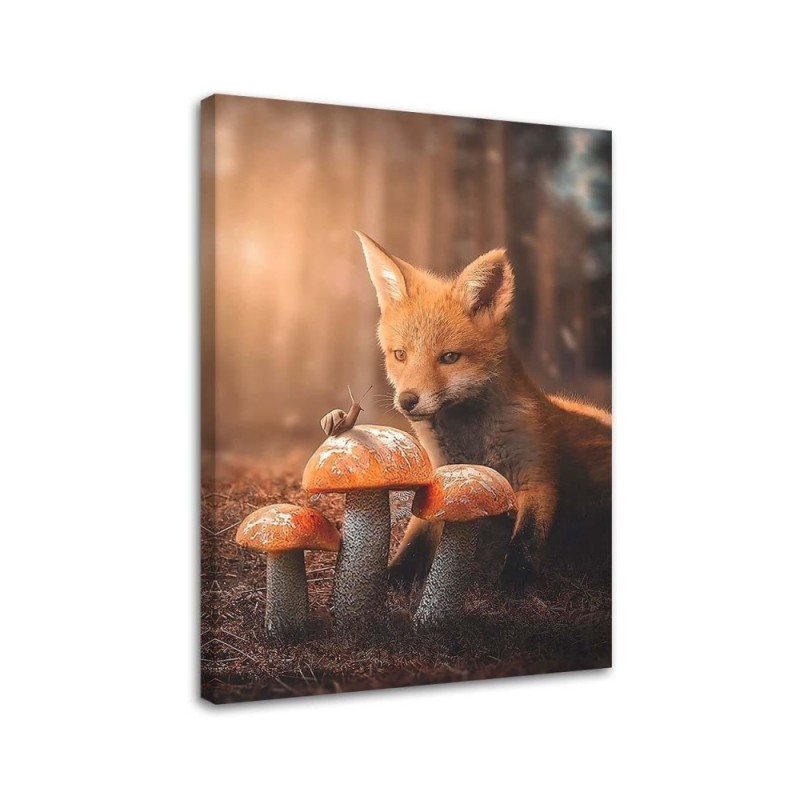 Modern wall art painting - Fox in a magical forest by Jose Francese | FEEBY