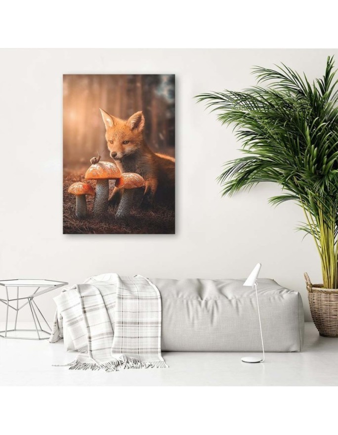 Modern wall art painting - Fox in a magical forest by Jose Francese | FEEBY