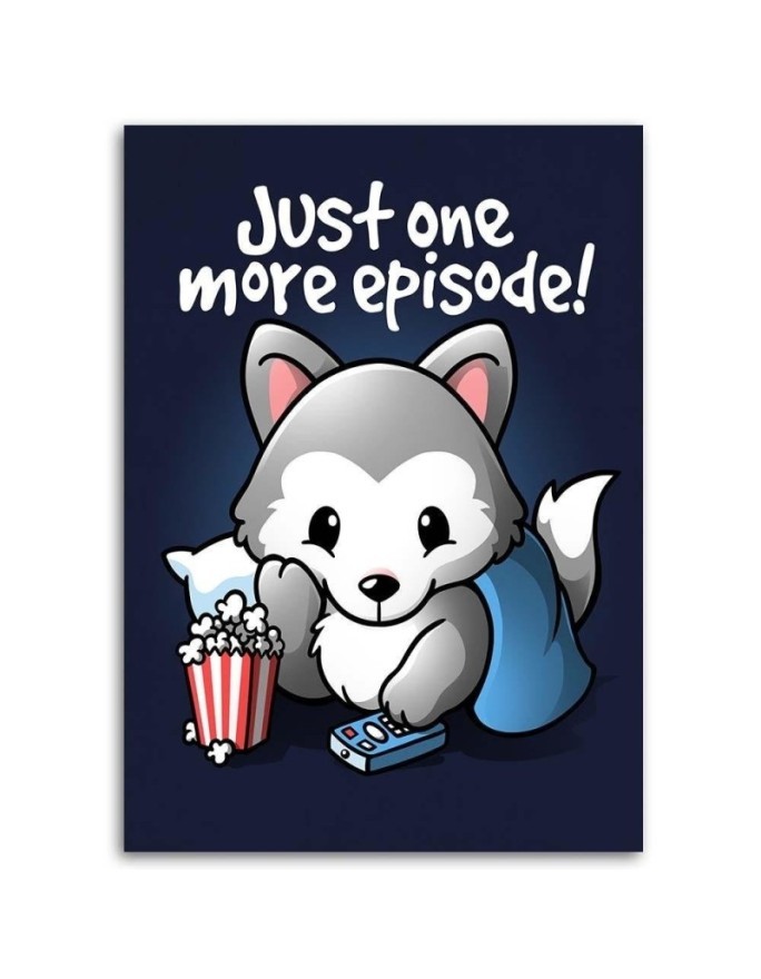 Canvas prints for teenager's room - Wolf watching a TV series Noemi Fadda | FEEBY