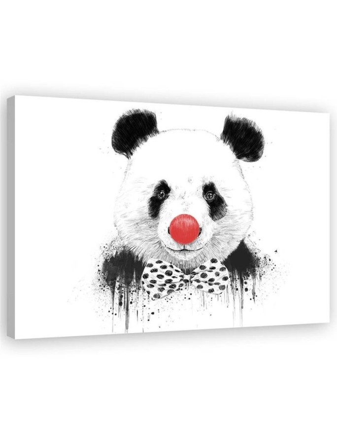 Wall art painting - Panda with clown nose Balazs Solti | FEEBY