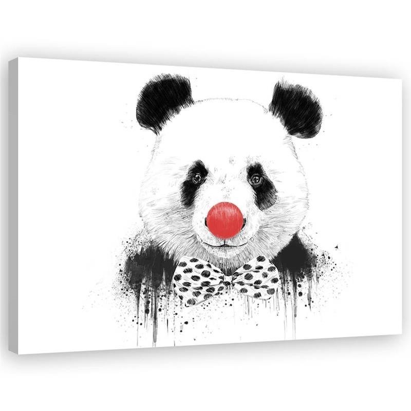 Wall art painting - Panda with clown nose Balazs Solti | FEEBY