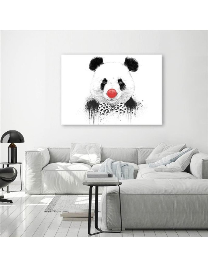 Wall art painting - Panda with clown nose Balazs Solti | FEEBY