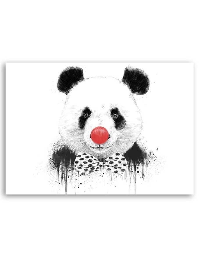 Wall art painting - Panda with clown nose Balazs Solti | FEEBY