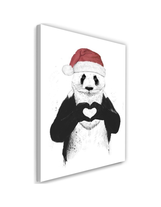Wall Canvas painting - Panda in Santa outfit Balazs Solti | FEEBY