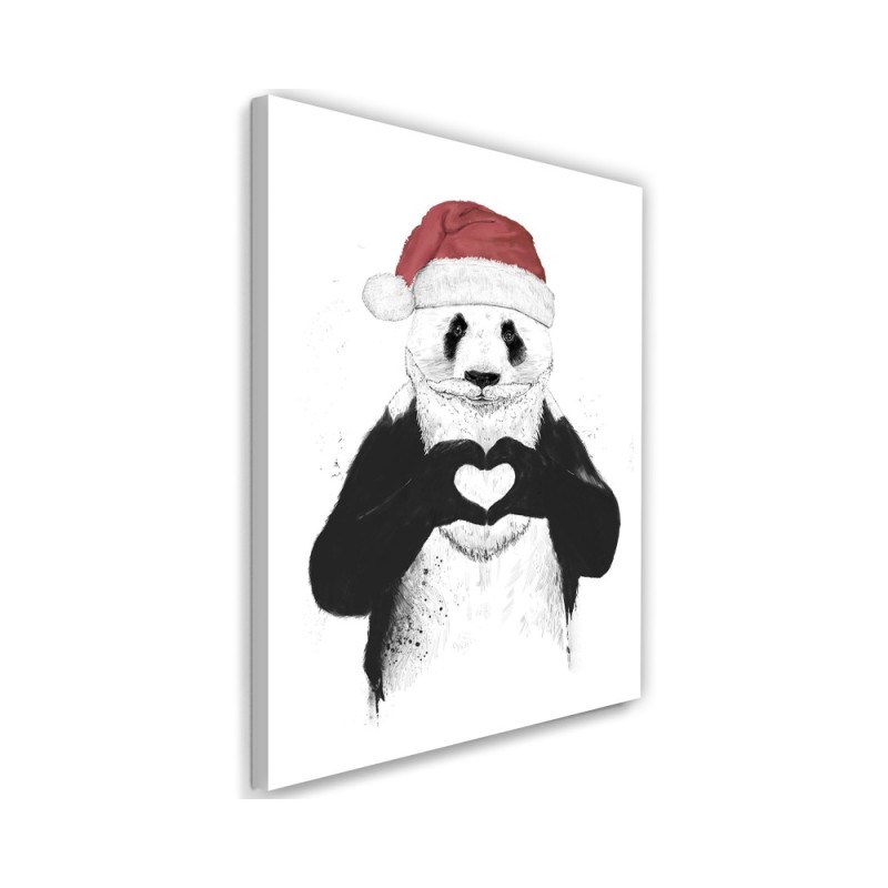 Wall Canvas painting - Panda in Santa outfit Balazs Solti | FEEBY
