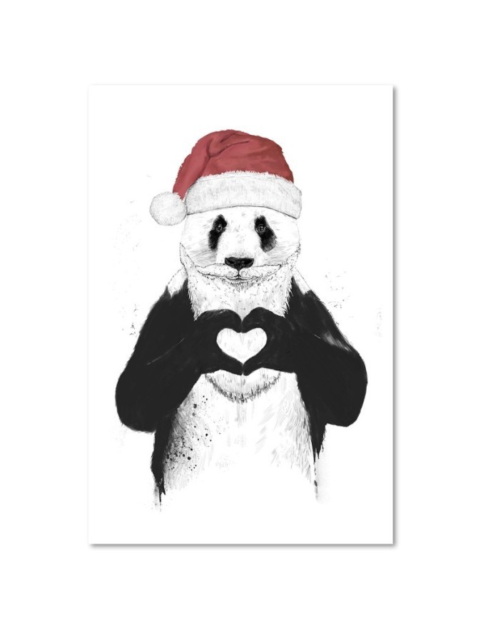 Wall Canvas painting - Panda in Santa outfit Balazs Solti | FEEBY