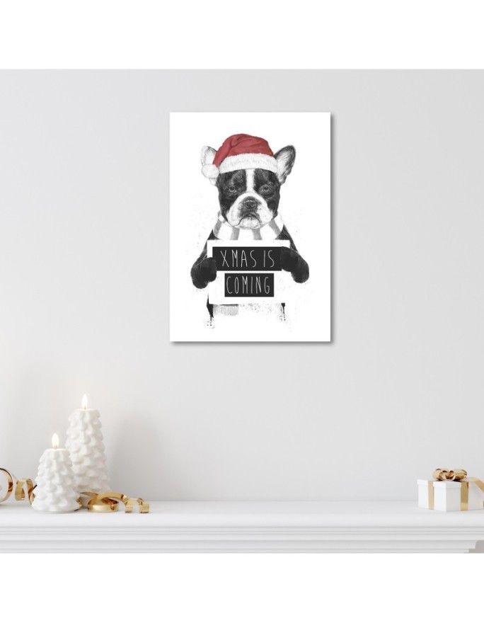 Pictures on Canvas for a teenager Christmas French bulldog Balazs Solti | FEEBY