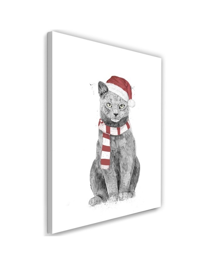 Canvas prints for Kids Room - Christmas cat in red hat Balazs Solti | FEEBY