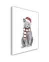 Canvas prints for Kids Room - Christmas cat in red hat Balazs Solti | FEEBY
