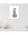 Canvas prints for Kids Room - Christmas cat in red hat Balazs Solti | FEEBY