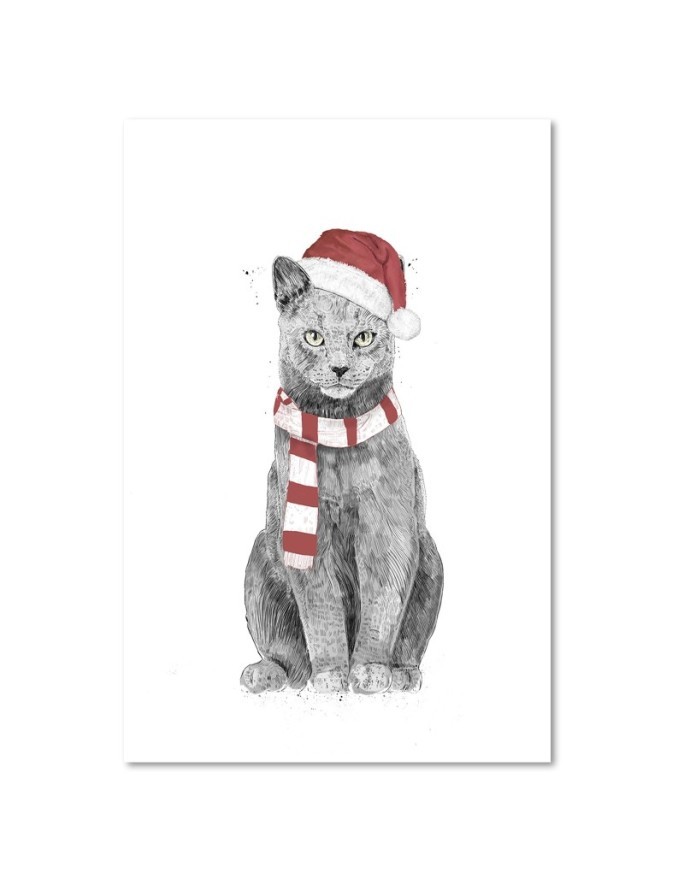 Canvas prints for Kids Room - Christmas cat in red hat Balazs Solti | FEEBY
