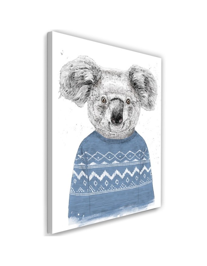 Canvas prints - Koala bear in blue Christmas jumper Balazs Solti | FEEBY