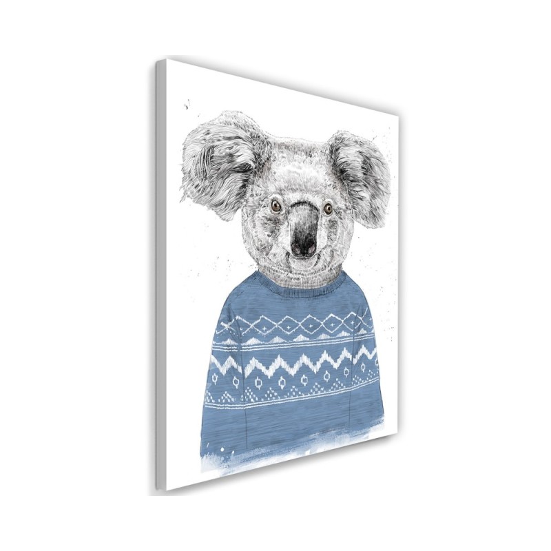 Canvas prints - Koala bear in blue Christmas jumper Balazs Solti | FEEBY