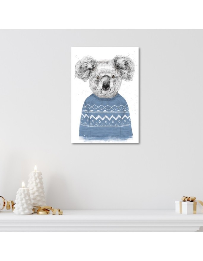 Canvas prints - Koala bear in blue Christmas jumper Balazs Solti | FEEBY