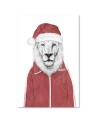 Canvas prints - Lion in red Christmas hat Balazs Solti | FEEBY