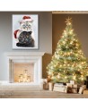 Wall art painting - Cats in Christmas hats Svetrinka.art | FEEBY