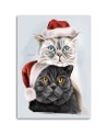 Wall art painting - Cats in Christmas hats Svetrinka.art | FEEBY