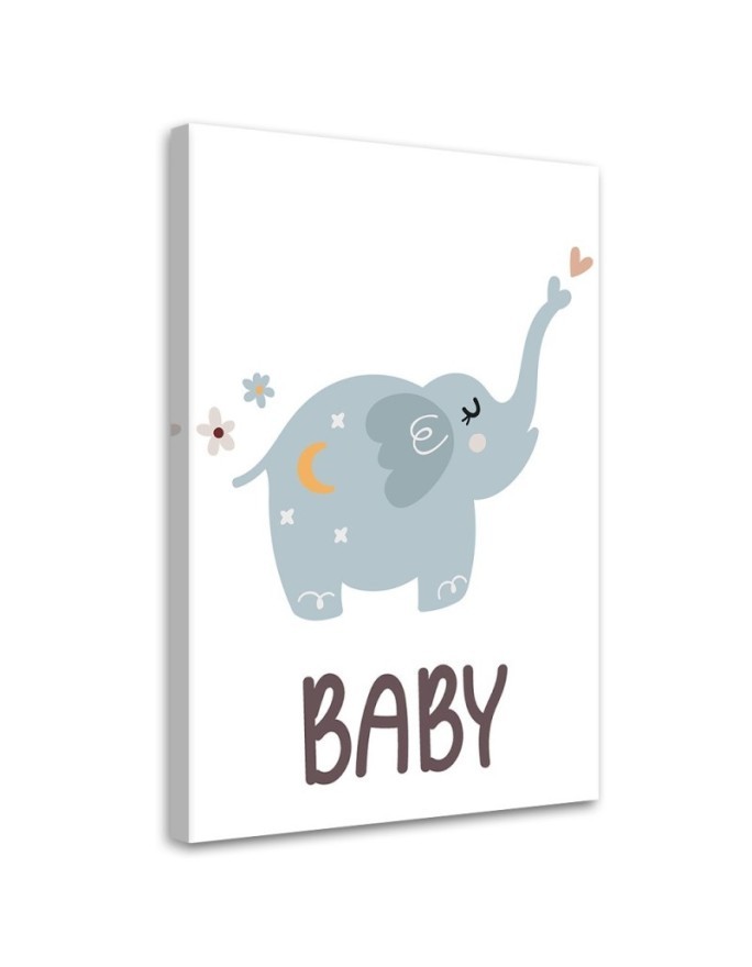 Canvas prints for children - Elephant Baby Kids Boho | FEEBY