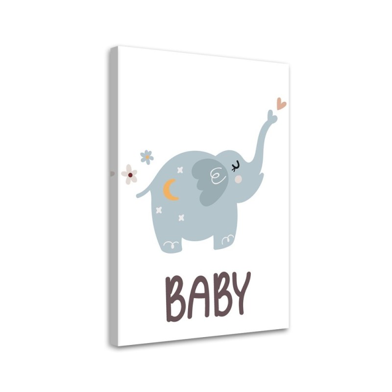 Canvas prints for children - Elephant Baby Kids Boho | FEEBY