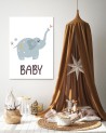 Canvas prints for children - Elephant Baby Kids Boho | FEEBY