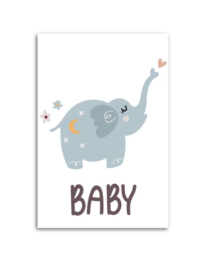 Canvas prints for children - Elephant Baby Kids Boho | FEEBY