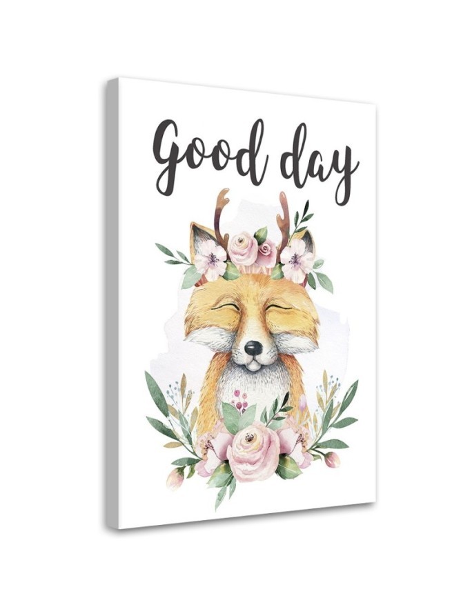 Print Canvas painting - Fox Flowers For children | FEEBY