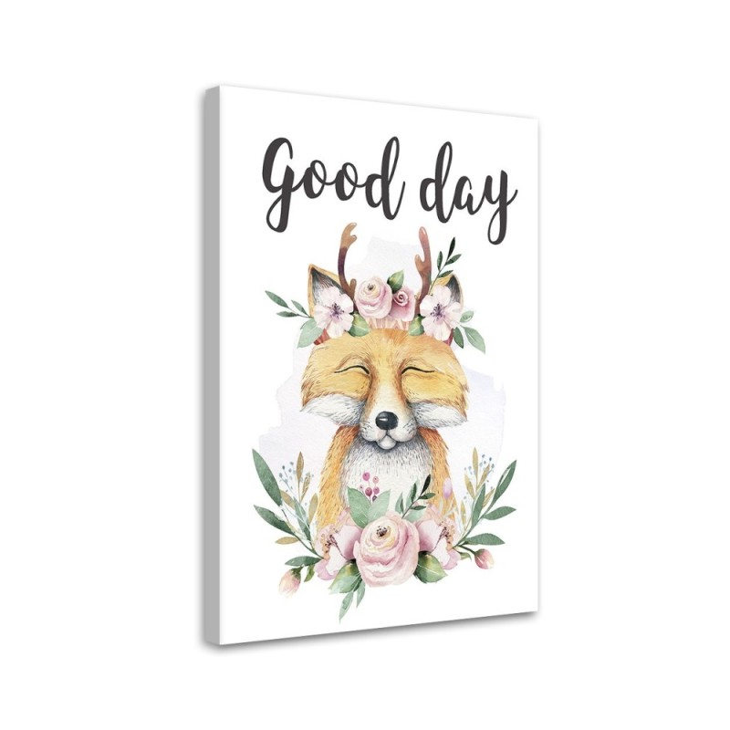 Print Canvas painting - Fox Flowers For children | FEEBY